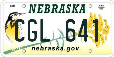 NE license plate CGL641