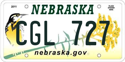 NE license plate CGL727