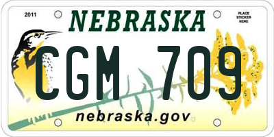 NE license plate CGM709