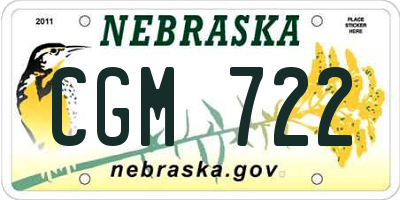 NE license plate CGM722