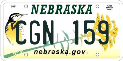 NE license plate CGN159