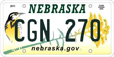 NE license plate CGN270