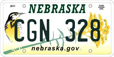 NE license plate CGN328