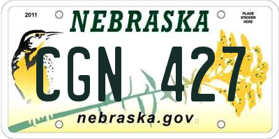 NE license plate CGN427