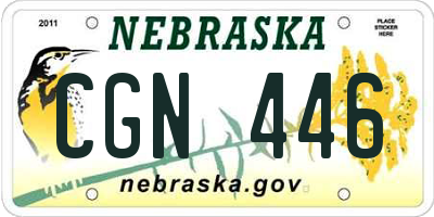 NE license plate CGN446