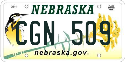 NE license plate CGN509