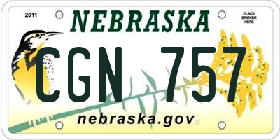 NE license plate CGN757