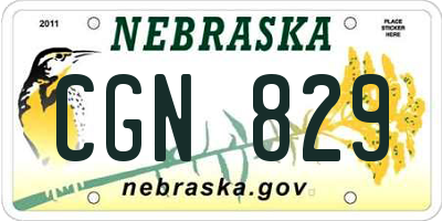 NE license plate CGN829