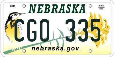NE license plate CGO335
