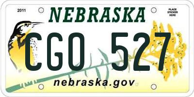 NE license plate CGO527