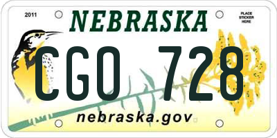 NE license plate CGO728