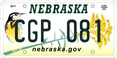 NE license plate CGP081