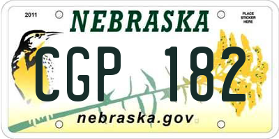NE license plate CGP182