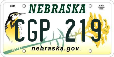 NE license plate CGP219