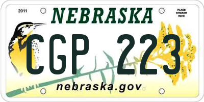 NE license plate CGP223