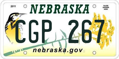 NE license plate CGP267