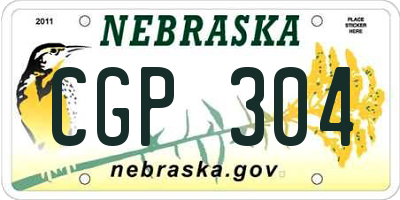 NE license plate CGP304