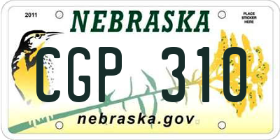 NE license plate CGP310