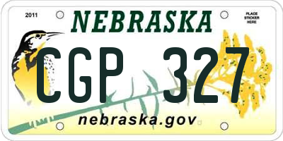 NE license plate CGP327