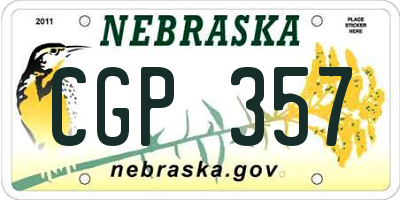 NE license plate CGP357