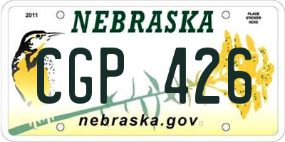 NE license plate CGP426