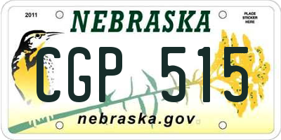 NE license plate CGP515