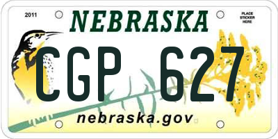 NE license plate CGP627