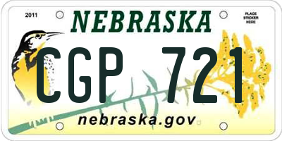 NE license plate CGP721