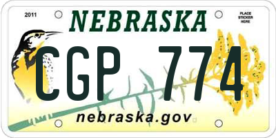 NE license plate CGP774