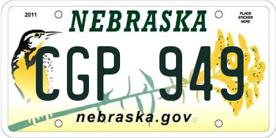 NE license plate CGP949