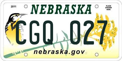 NE license plate CGQ027