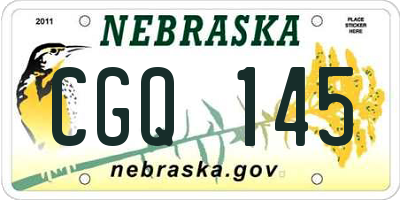 NE license plate CGQ145