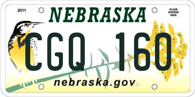 NE license plate CGQ160