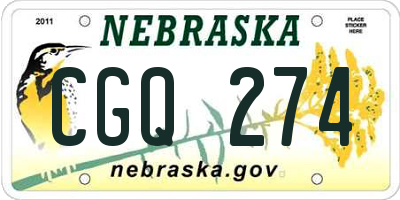 NE license plate CGQ274