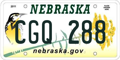 NE license plate CGQ288