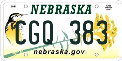 NE license plate CGQ383