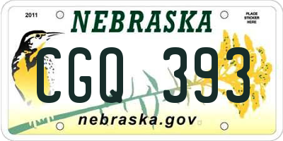 NE license plate CGQ393