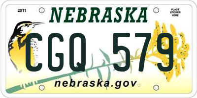NE license plate CGQ579