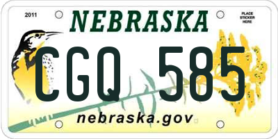 NE license plate CGQ585