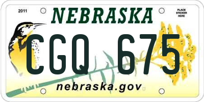 NE license plate CGQ675