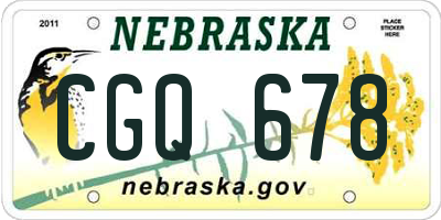 NE license plate CGQ678