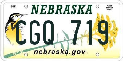 NE license plate CGQ719