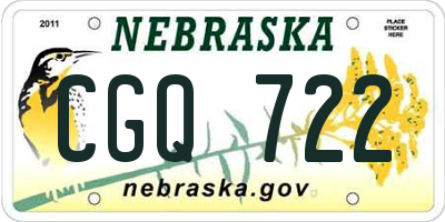 NE license plate CGQ722