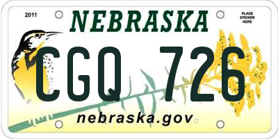 NE license plate CGQ726