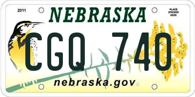 NE license plate CGQ740