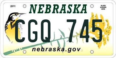 NE license plate CGQ745