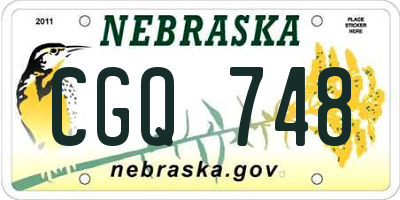NE license plate CGQ748