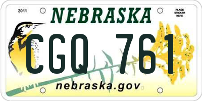 NE license plate CGQ761