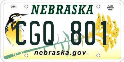 NE license plate CGQ801
