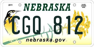 NE license plate CGQ812